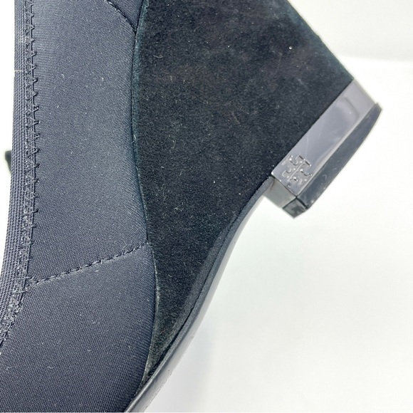 Tory Burch Astoria Black Lancaster Suede High Heel Wedge Pump - Picture 5 of 14